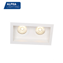 China Double Heads Aluminum Square Housing High Quality Deep Recessed Ceiling Mounted Led Downlight